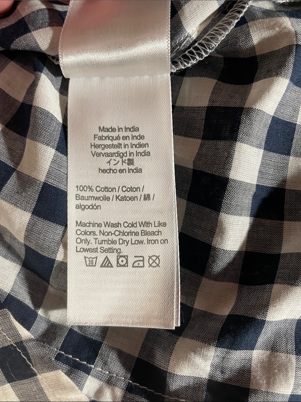J. Crew Navy and White Gingham Button-Down Pocket Shirt Woman’s XXS | NWOT - Picture 7 of 7